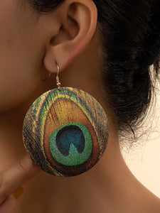 Round Peacock Earrings