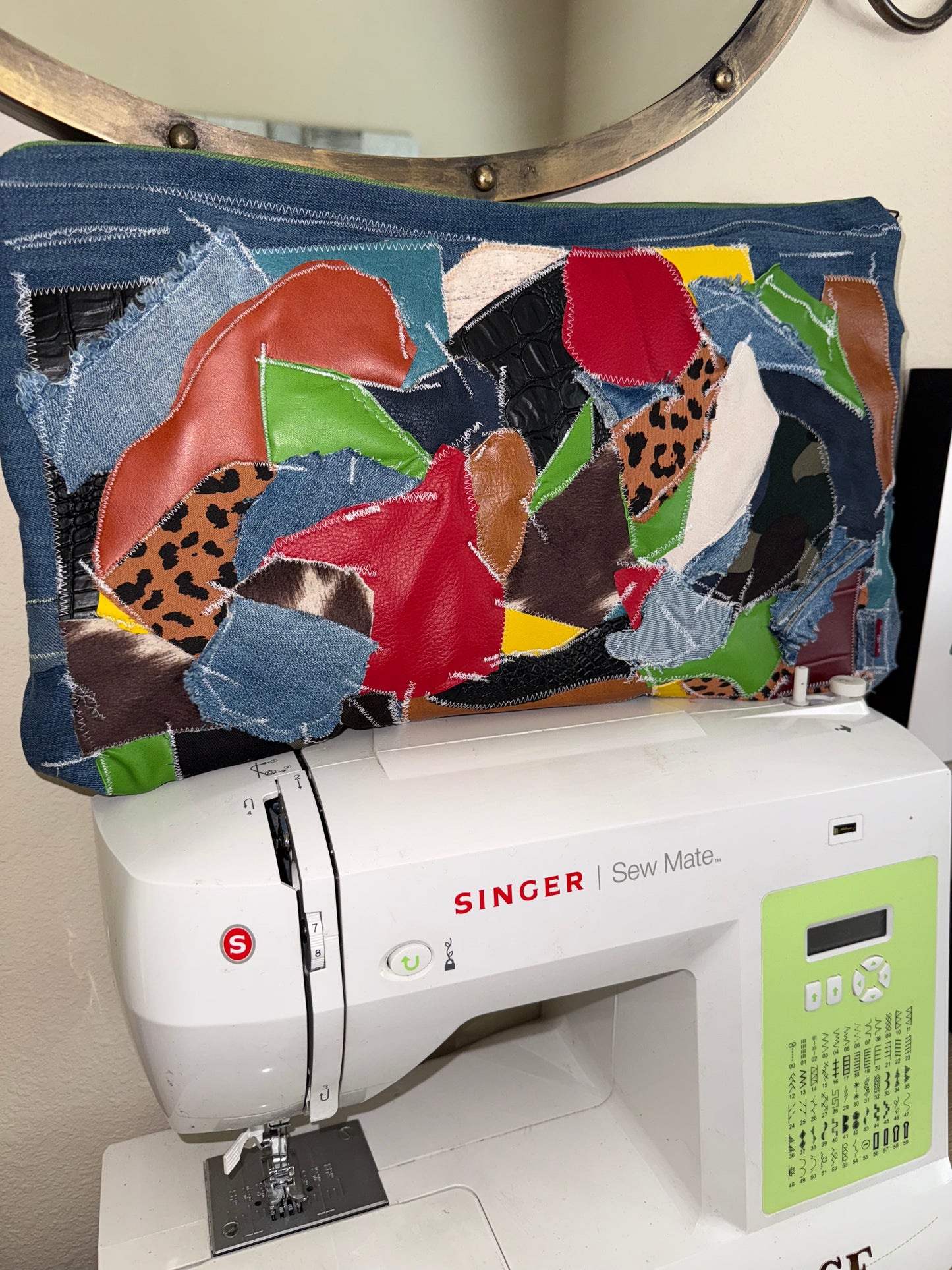 Denim Graffiti Clutch