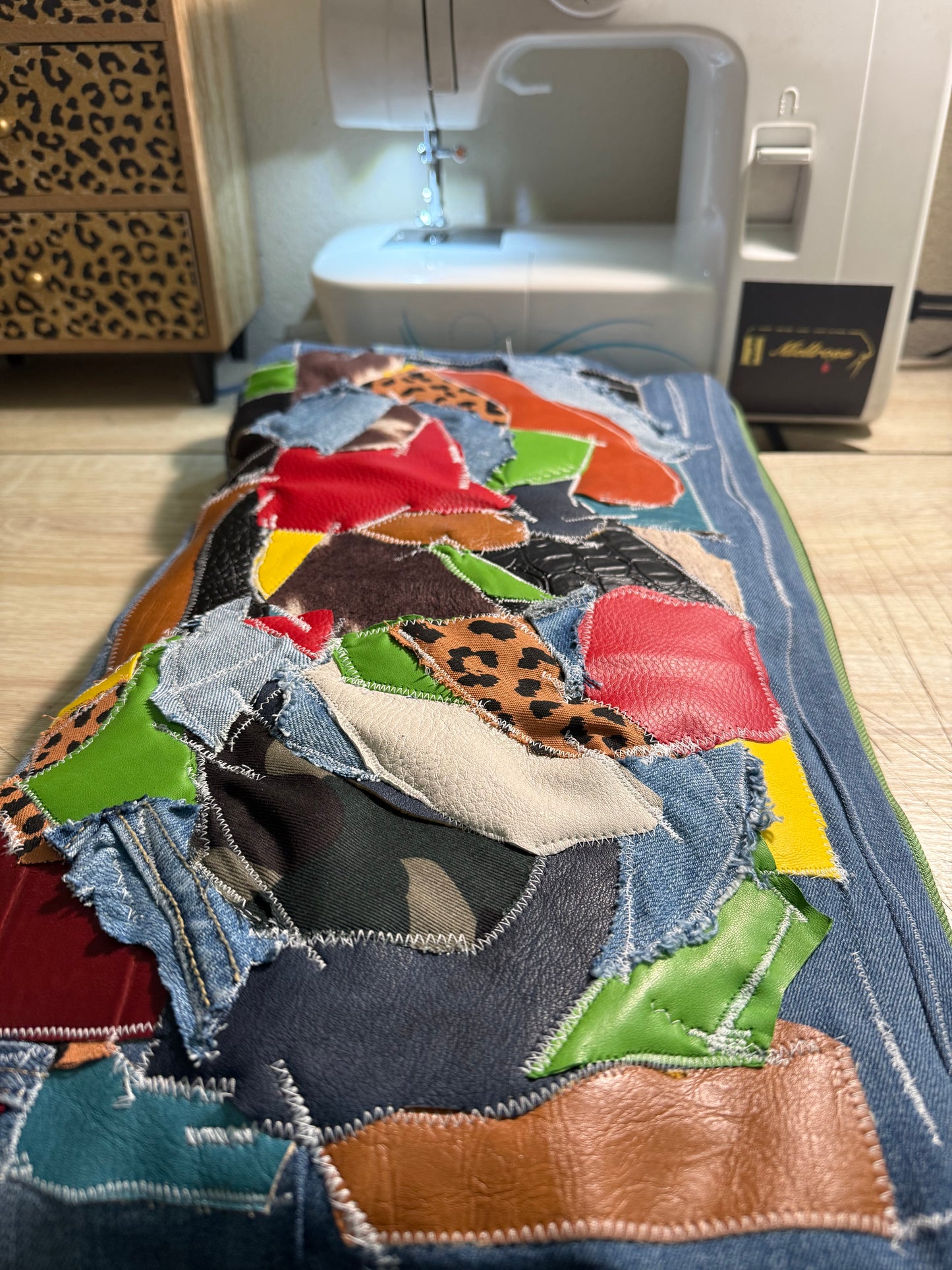 Denim Graffiti Clutch