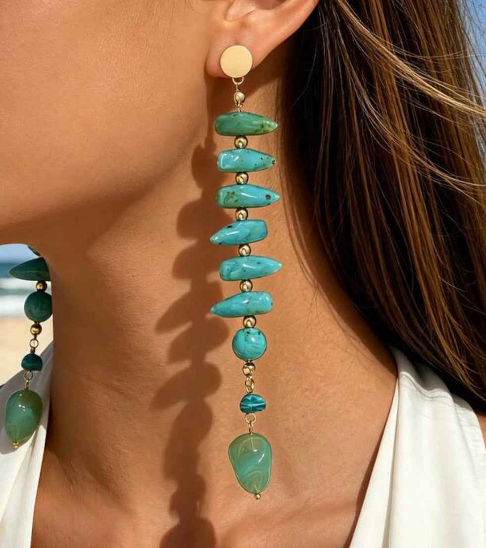 Ocean Breeze Beaded Drop Earrings