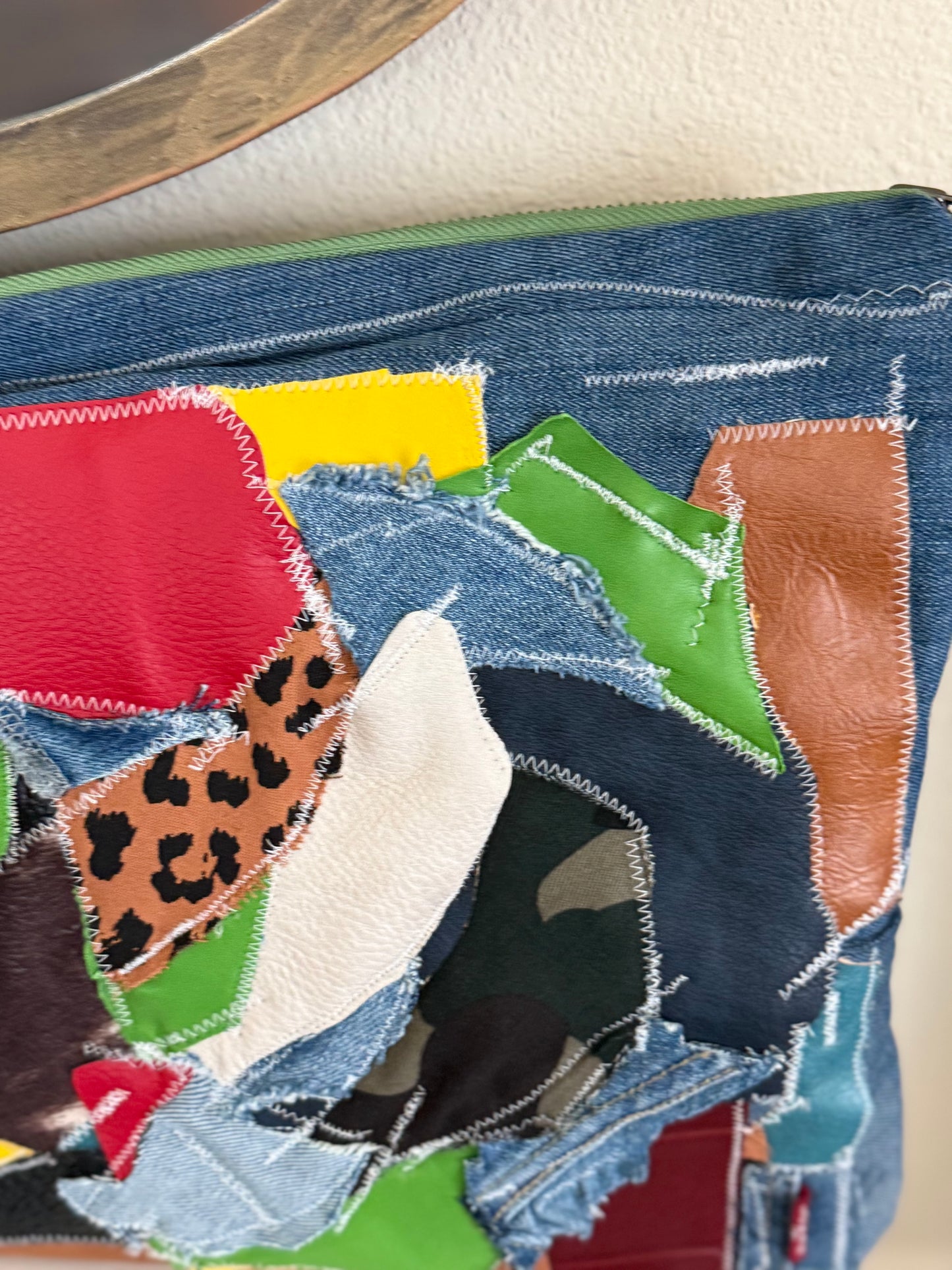 Denim Graffiti Clutch