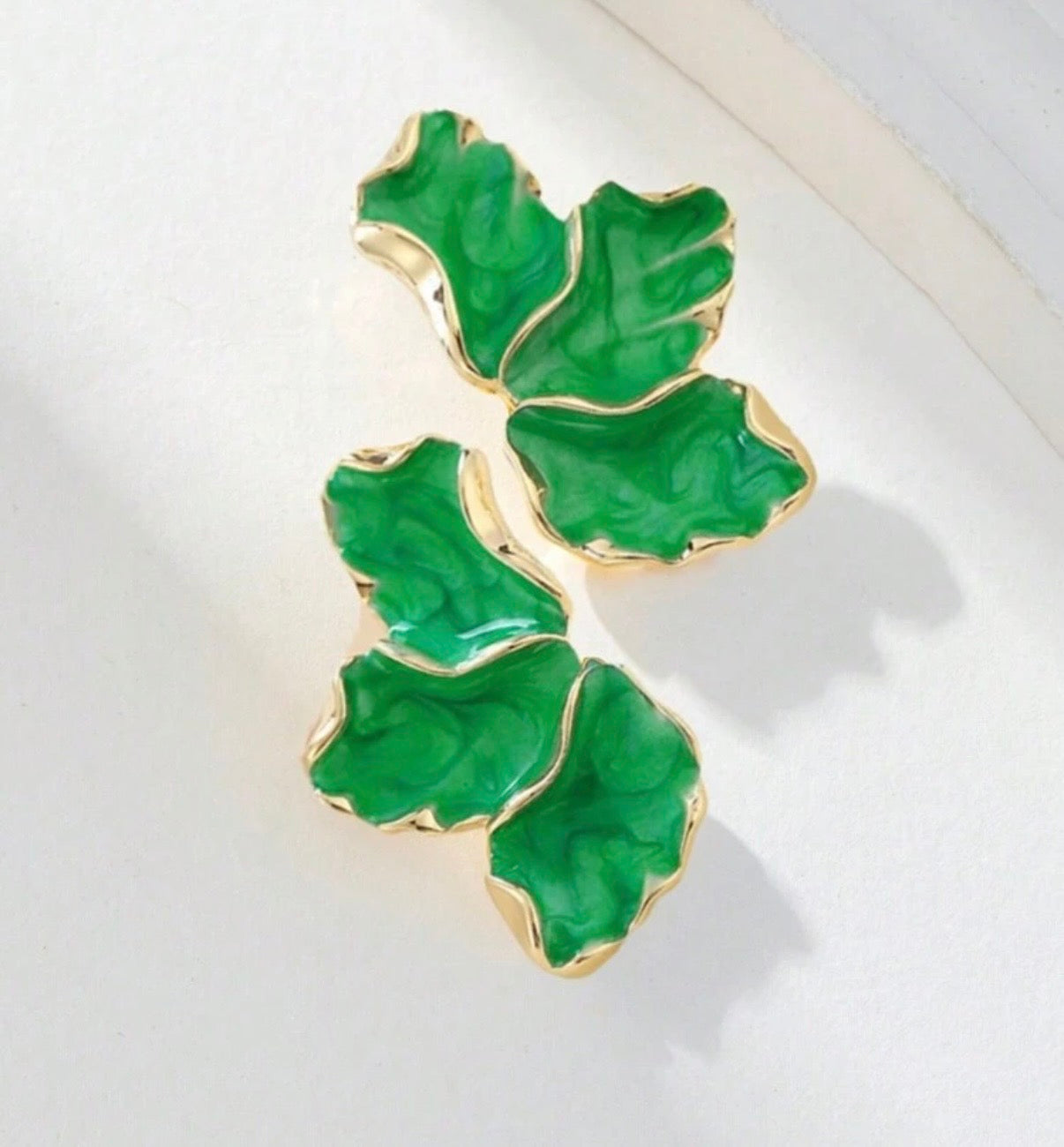 Green Leaf Earrings