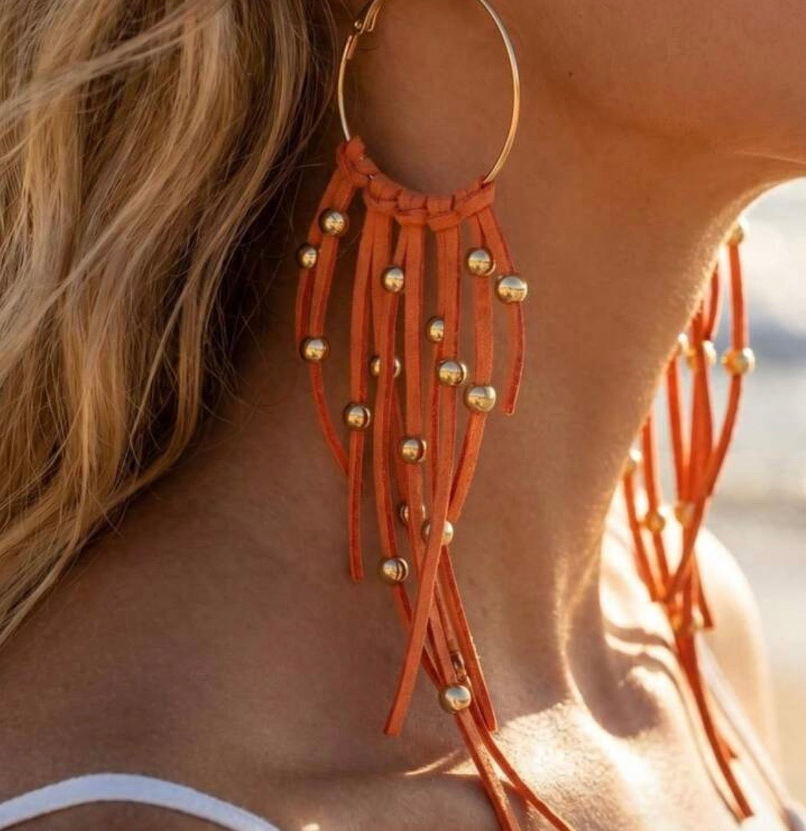 Sunset Fringe Hoops.