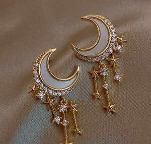 Moon & Star Charm Earrings