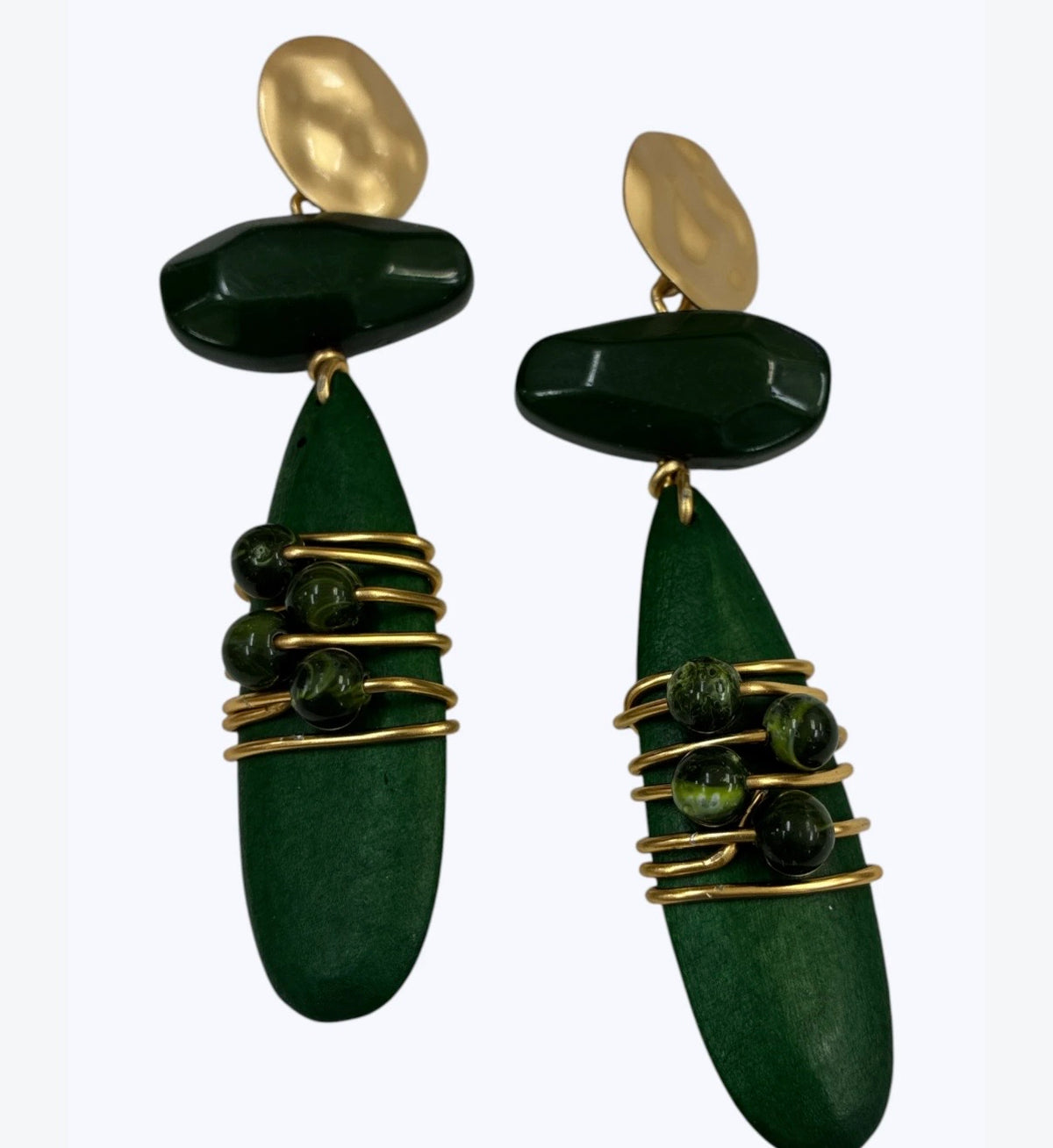 Sculpted Wrap Beaded Earrings